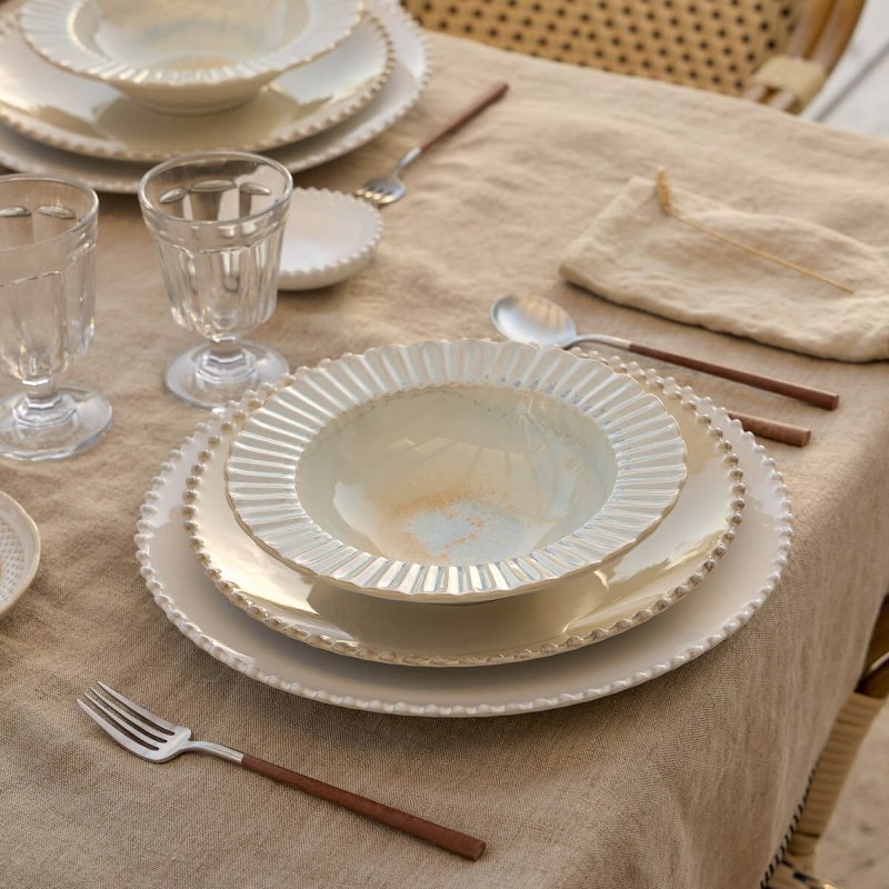 Deep round plate 23cm Costa Nova Cristal Nacar  