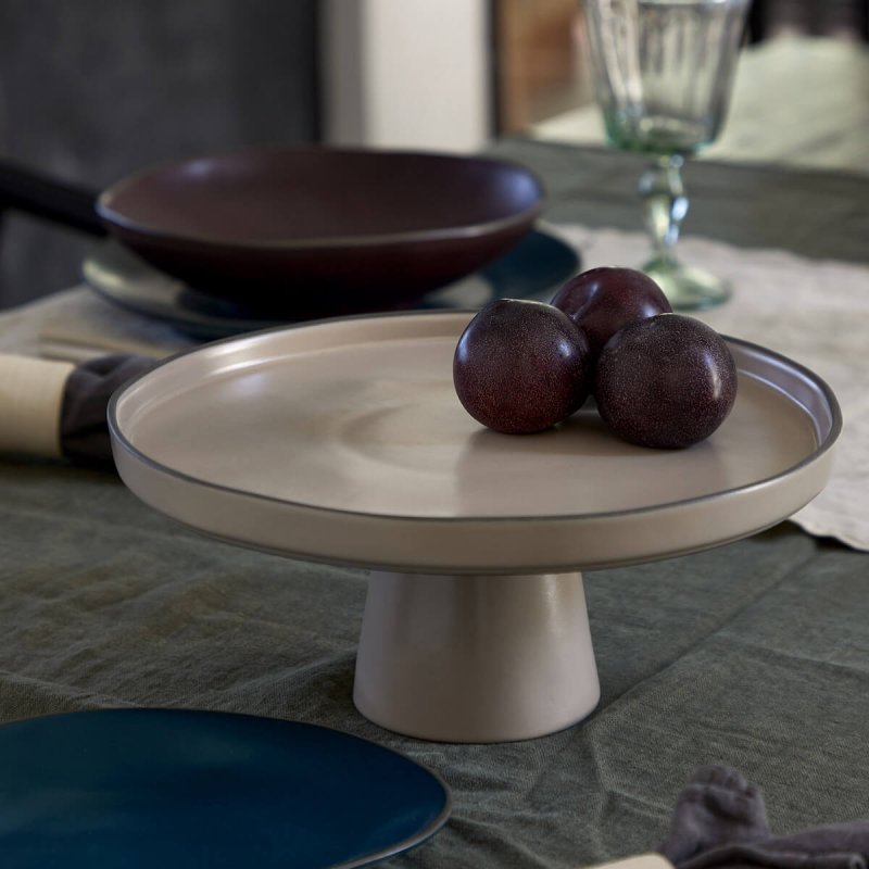 Footed plate 27cm Costa Nova Stacked Organic Cremini