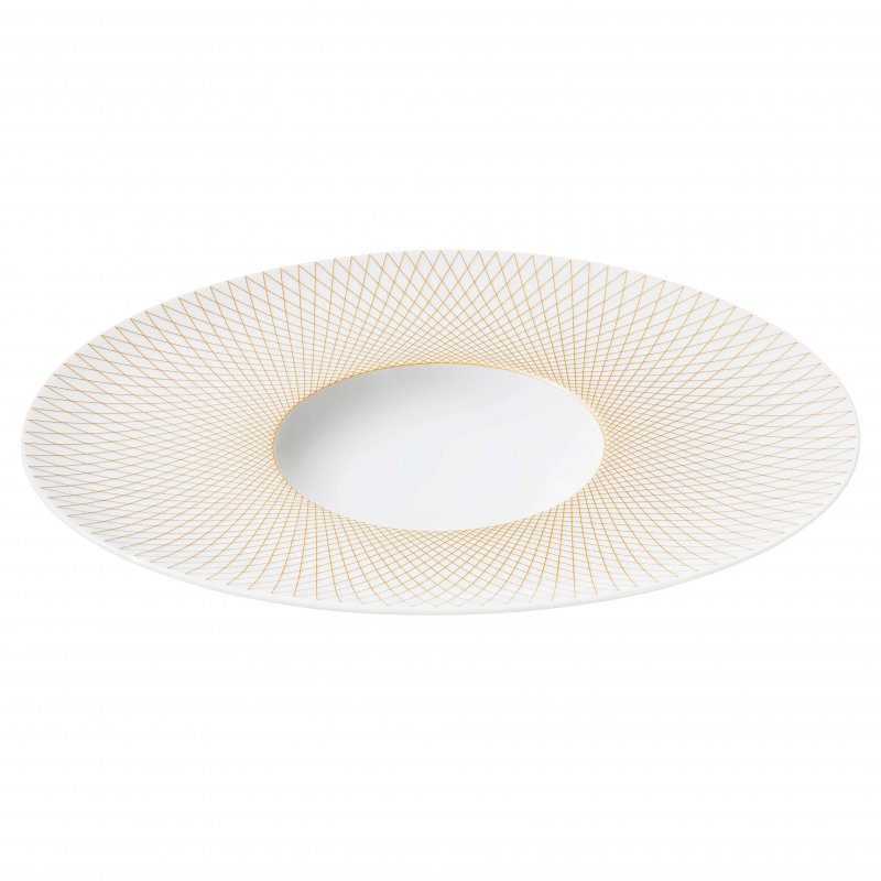 Gourmet Oval Plate 32x27cm Degrenne Graphique Classique Doré