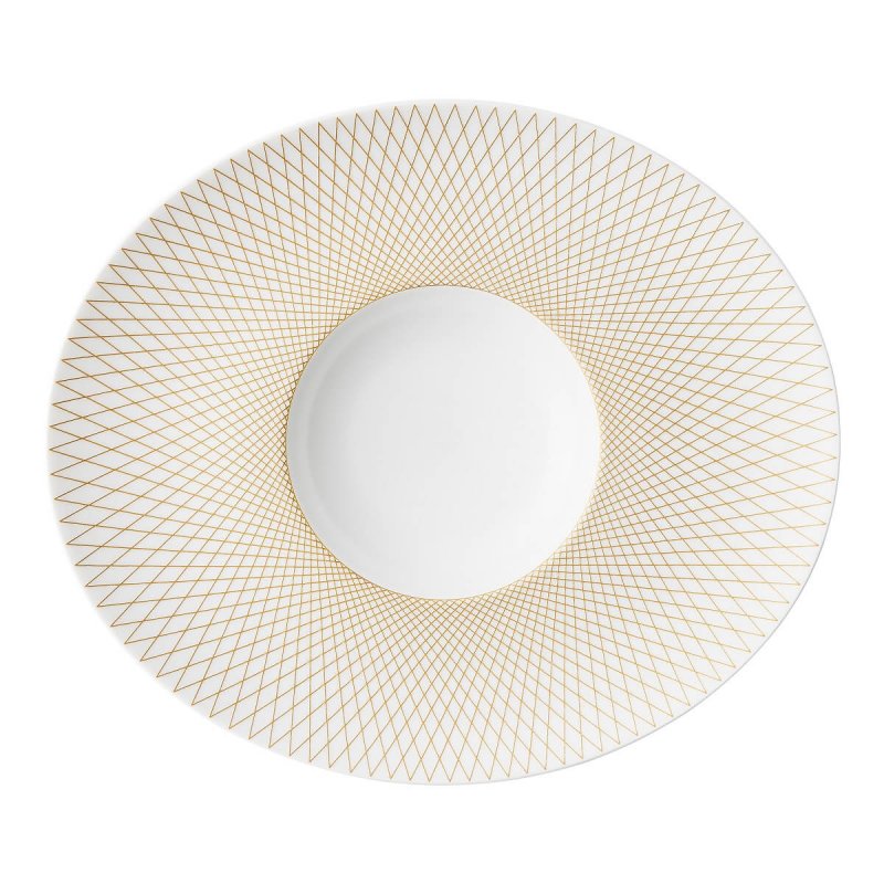 Gourmet Oval Plate 30x26cm Degrenne Graphique Classique Doré