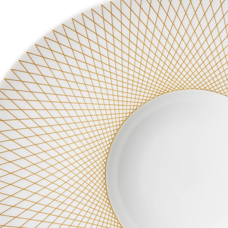 Gourmet Oval Plate 30x26cm Degrenne Graphique Classique Doré