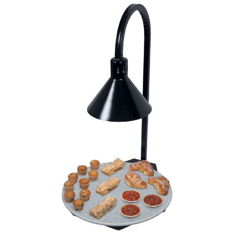 Portable Round Heated Simulated Stone Shelf with Decorative Lamp Hatco Glo-Ray®