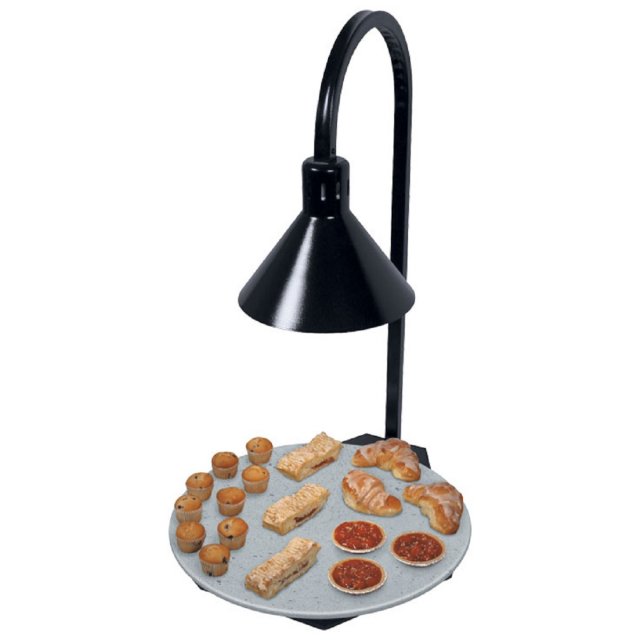 Portable Round Heated Simulated Stone Shelf with Decorative Lamp Hatco Glo-Ray®