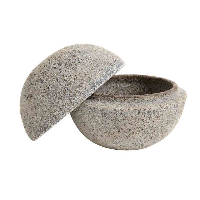 Storage Jar Bonbonniere 15cm Muubs Stain Terracotta - Grey Brown 