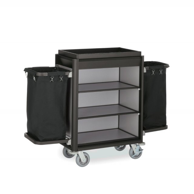 Τρόλεϊ Καμαριέρας Was Isabella Large Black / Aluminium Look