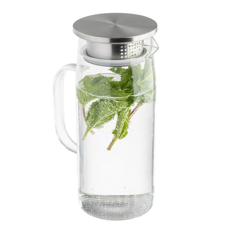 Glass Beverage Carafe 1L with Stainless Steel Lid Tablecraft